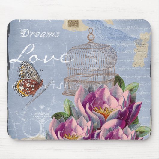 Victoriaans liefdesdenken Dreams Butterfly Bird Ca Muismat (Voorkant)