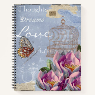 Victoriaans liefdesdenken Dreams Butterfly Bird Ca Notitieboek