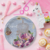 Victoriaans liefdesdenken Dreams Butterfly Bird Ca Papieren Bordje (Feest)