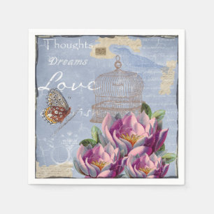 Victoriaans liefdesdenken Dreams Butterfly Bird Ca Servet