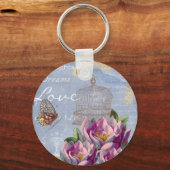 Victoriaans liefdesdenken Dreams Butterfly Bird Ca Sleutelhanger (Voorkant)