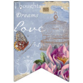 Victoriaans liefdesdenken Dreams Butterfly Bird Ca Vlaggetjes (Eerste vlag)