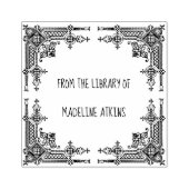 Victoriaans Lijst Boekplaat Uit de Bibliotheek van Rubberstempel (Afrduk)