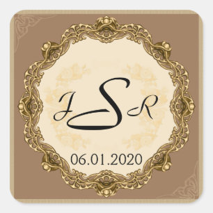 Victoriaans Lijst in Gold Monogram Sticker