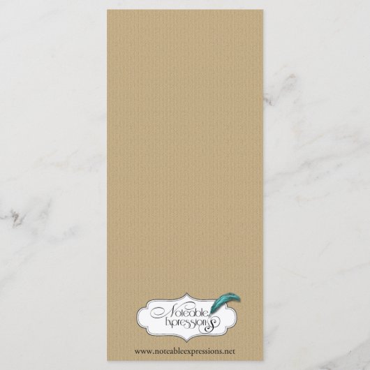 Victoriaans Lijst in Gold Wedding Menu (Achterkant)