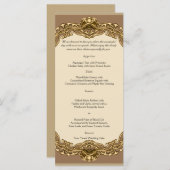 Victoriaans Lijst in Gold Wedding Menu (Voorkant / Achterkant)