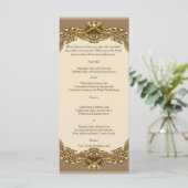 Victoriaans Lijst in Gold Wedding Menu (Staand voorkant)