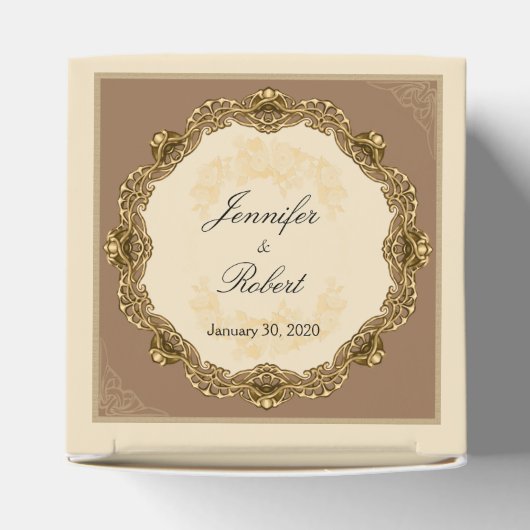 Victoriaans Lijst in gouden bruiloft Bedankdoosjes (Bovenkant)