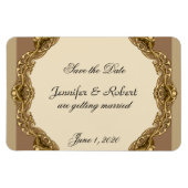 Victoriaans Lijst in gouden bruiloft Save the Date Magneet (Horizontaal)