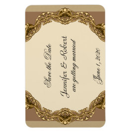 Victoriaans Lijst in gouden bruiloft Save the Date Magneet