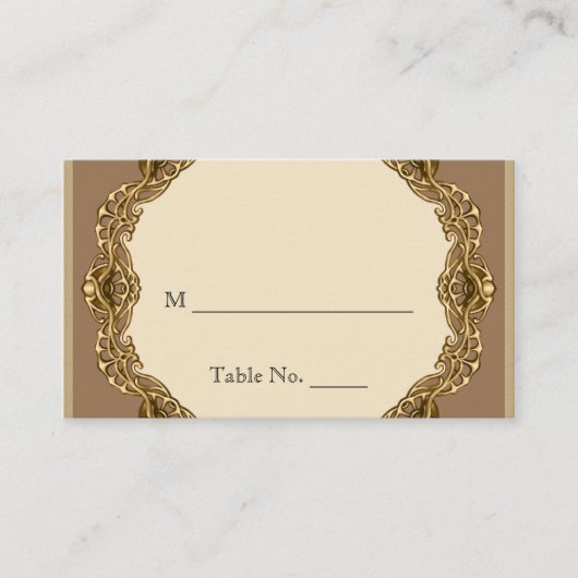 Victoriaans Lijst in gouden trouwplaatskaarten Plaatskaartje (Voorkant)