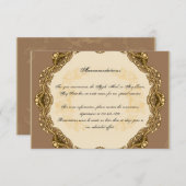Victoriaans Lijst in Gouden Trouwtussenvoegsel Informatiekaartje (Voorkant / Achterkant)