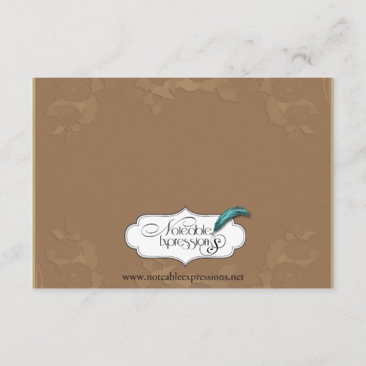 Victoriaans Lijst in Gouden Trouwtussenvoegsel Informatiekaartje (Achterkant)