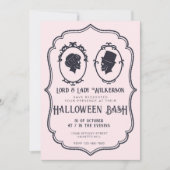 Victoriaans Lijst schedel Halloween Bash Kaart (Voorkant)