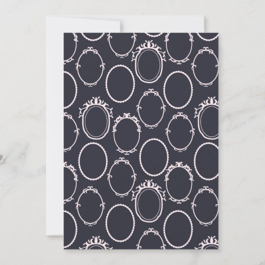  Victoriaans Lijst schedel Halloween Bash Kaart (Achterkant)