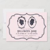 Victoriaans Lijst schedel Halloween Party Kaart (Voorkant)