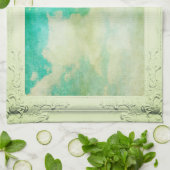 Victoriaans lijst Sky Cloud Elegant blauwgroen Cre Theedoek (Gevouwen)