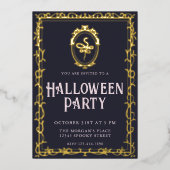 Victoriaans Lijst Snake Halloween Party Folie Uitnodiging (Voorkant)