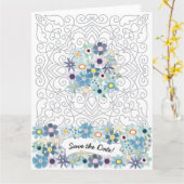 Victoriaans Lijst w / Flowers Save the Date Kaart (Gele Bloem)