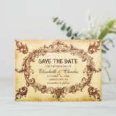  Victoriaans Lijst Weddenschap Save the Date (Staand voorkant)