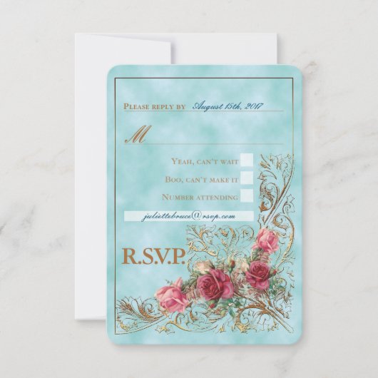 Victoriaans Lijst - Wedding Invitation Suite Kaart (Voorkant)