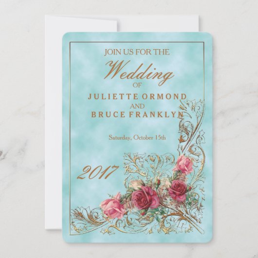 Victoriaans Lijst - Wedding Invitation Suite Kaart (Voorkant)