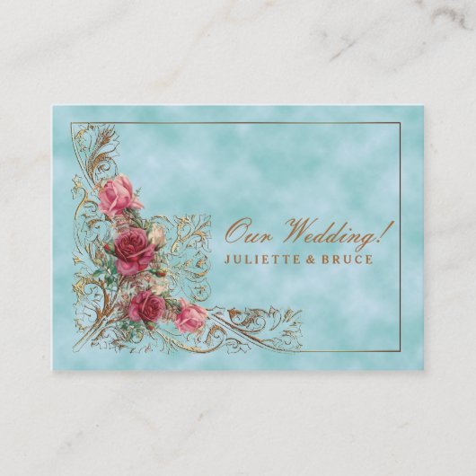 Victoriaans Lijst - Wedding Invitation Suite Visitekaartje (Voorkant)