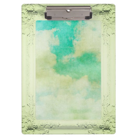 Victoriaans lijsten hemelschilderij Elegante blauw Klembord (Voorkant)