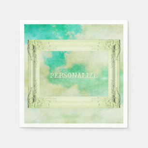 Victoriaans lijsten hemelschilderij Elegante blauw Servet