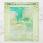 Victoriaans lijsten hemelschilderij Elegante blauw Wijn Etiket (Enkel label)