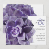 Victoriaans Lila gelaagd Succulent Wedding nodigt  Kaart (Voorkant / Achterkant)