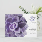 Victoriaans Lila gelaagd Succulent Wedding nodigt  Kaart (Staand voorkant)