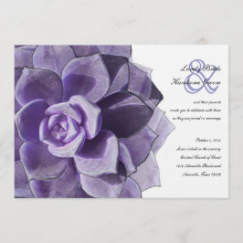 Victoriaans Lila gelaagd Succulent Wedding nodigt  Kaart