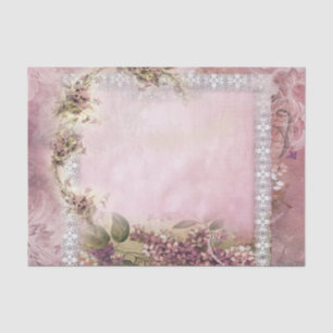 Victoriaans Lilacs w White Lace Lijst lavender roz Tissuepapier