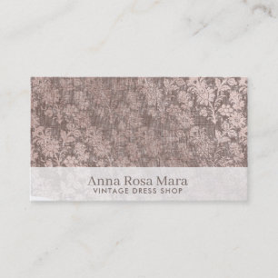 *~*  Victoriaans linen Floral Grey Visitekaartje