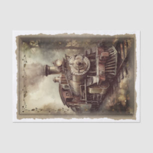 Victoriaans Locomotief Decoupage Tissuepapier