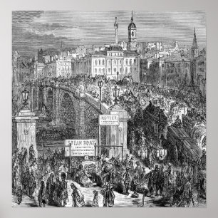 Victoriaans Londen - London Bridge 1872 Poster
