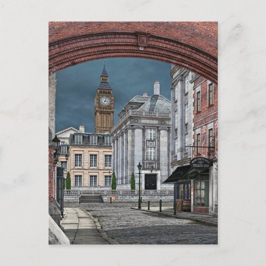 Victoriaans Londen met Big Ben Briefkaart (Voorkant)