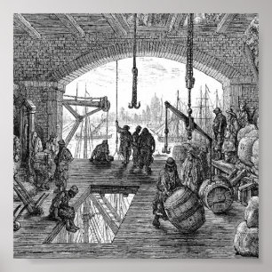 Victoriaans Londen - Pakhuis van de Theems Poster