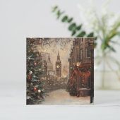 Victoriaans Londen Winter Kerstmis Feestdagenkaart (Staand voorkant)