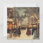 Victoriaans Londen Winter Wonderland Feestdagenkaart (Voorkant)