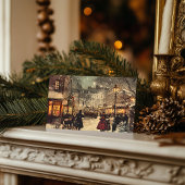 Victoriaans Londen Winter Wonderland Feestdagenkaart