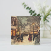 Victoriaans Londen Winterwonderland Feestdagenkaart (Staand voorkant)