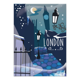 Victoriaans London cartoon Foto Afdruk