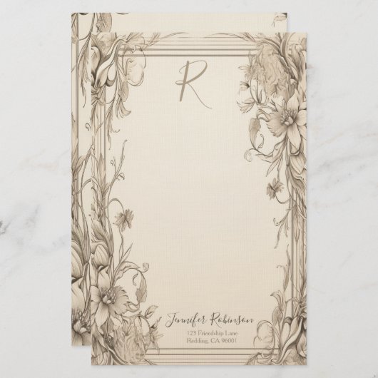  Victoriaans look briefpapier (Voorkant / Achterkant)