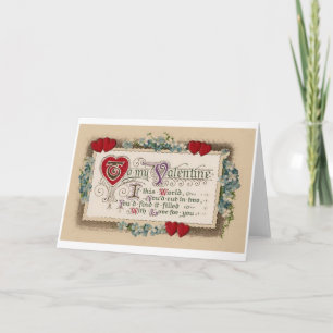 Victoriaans Love Poem Valentijnsdag Card Feestdagen Kaart