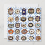 Victoriaans Lover's oog in blauw en wit vocht Bedankkaart (Voorkant)