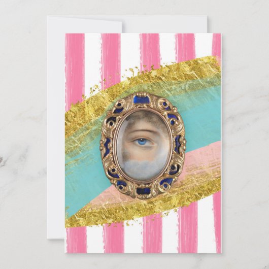 Victoriaans Lover's Oogst, originele kunst, uitnod Kaart (Voorkant)