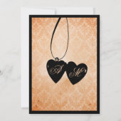 Victoriaans luchters: oranje en zwarte bruiloft kaart (Achterkant)