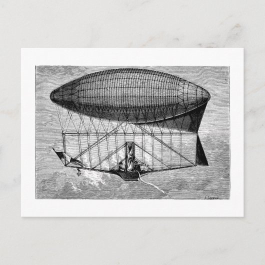 Victoriaans luchtschip Dirigibel Blimp Briefkaart (Voorkant)
